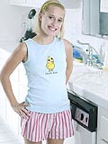 Blonde teen Amanda teases in the kitchen! from Sweet Amanda