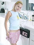 Blonde teen Amanda teases in the kitchen! from Sweet Amanda