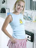 Blonde teen Amanda teases in the kitchen! from Sweet Amanda