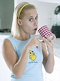 Blonde teen Amanda teases in the kitchen! from Sweet Amanda