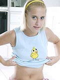 Blonde teen Amanda teases in the kitchen! from Sweet Amanda